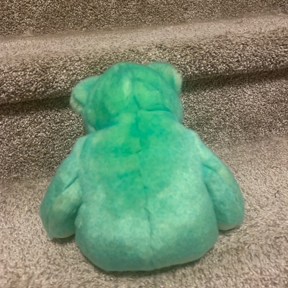 Vintage 1999 ty Kicks the Soccer Green Bear Beanie Buddy - Picture 3 of 3
